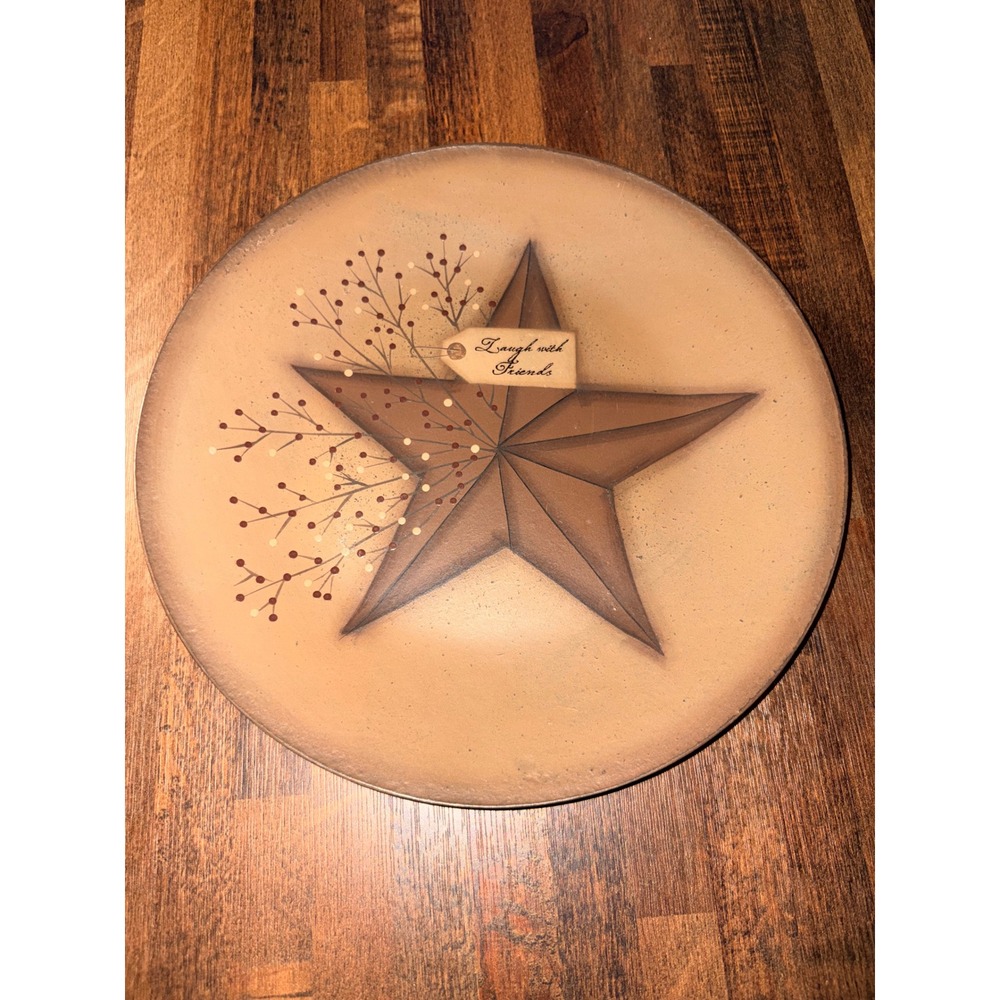 Barbara Lloyd Hearthside Collection Primitive Star Laugh Friends Plate 9.75"
